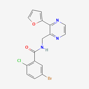 molecular formula C16H11BrClN3O2 B6425018 5-bromo-2-chloro-N-{[3-(furan-2-yl)pyrazin-2-yl]methyl}benzamide CAS No. 2034540-16-2