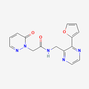 molecular formula C15H13N5O3 B6425023 N-{[3-(furan-2-yl)pyrazin-2-yl]methyl}-2-(6-oxo-1,6-dihydropyridazin-1-yl)acetamide CAS No. 2034362-02-0
