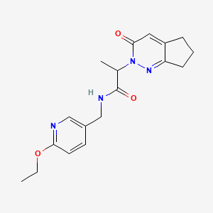 molecular formula C18H22N4O3 B6425032 N-[(6-ethoxypyridin-3-yl)methyl]-2-{3-oxo-2H,3H,5H,6H,7H-cyclopenta[c]pyridazin-2-yl}propanamide CAS No. 2034363-34-1