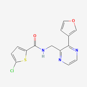 molecular formula C14H10ClN3O2S B6425077 5-chloro-N-{[3-(furan-3-yl)pyrazin-2-yl]methyl}thiophene-2-carboxamide CAS No. 2034394-48-2