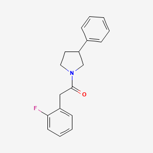 molecular formula C18H18FNO B6425086 2-(2-fluorophenyl)-1-(3-phenylpyrrolidin-1-yl)ethan-1-one CAS No. 2034617-23-5
