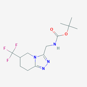 molecular formula C13H19F3N4O2 B6425090 tert-butyl N-{[6-(trifluoromethyl)-5H,6H,7H,8H-[1,2,4]triazolo[4,3-a]pyridin-3-yl]methyl}carbamate CAS No. 2034460-12-1