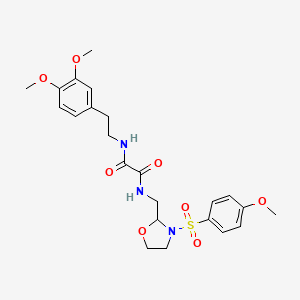 molecular formula C23H29N3O8S B6425110 N'-[2-(3,4-dimethoxyphenyl)ethyl]-N-{[3-(4-methoxybenzenesulfonyl)-1,3-oxazolidin-2-yl]methyl}ethanediamide CAS No. 868981-24-2