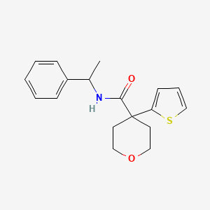 molecular formula C18H21NO2S B6425127 N-(1-phenylethyl)-4-(thiophen-2-yl)oxane-4-carboxamide CAS No. 877651-16-6
