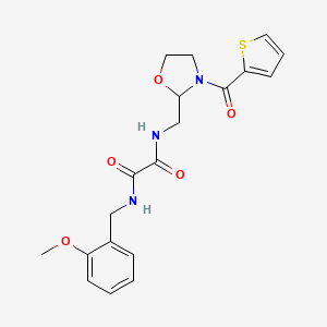 molecular formula C19H21N3O5S B6425131 N'-[(2-methoxyphenyl)methyl]-N-{[3-(thiophene-2-carbonyl)-1,3-oxazolidin-2-yl]methyl}ethanediamide CAS No. 874805-82-0