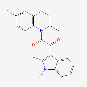 molecular formula C22H21FN2O2 B6425139 1-(1,2-dimethyl-1H-indol-3-yl)-2-(6-fluoro-2-methyl-1,2,3,4-tetrahydroquinolin-1-yl)ethane-1,2-dione CAS No. 862831-33-2