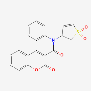 molecular formula C20H15NO5S B6425156 N-(1,1-dioxo-2,3-dihydro-1lambda6-thiophen-3-yl)-2-oxo-N-phenyl-2H-chromene-3-carboxamide CAS No. 863021-41-4