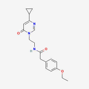molecular formula C19H23N3O3 B6425214 N-[2-(4-cyclopropyl-6-oxo-1,6-dihydropyrimidin-1-yl)ethyl]-2-(4-ethoxyphenyl)acetamide CAS No. 2034355-99-0