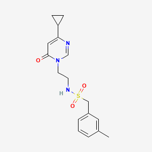 molecular formula C17H21N3O3S B6425221 N-[2-(4-cyclopropyl-6-oxo-1,6-dihydropyrimidin-1-yl)ethyl]-1-(3-methylphenyl)methanesulfonamide CAS No. 2034511-95-8