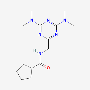molecular formula C14H24N6O B6425232 N-{[4,6-bis(dimethylamino)-1,3,5-triazin-2-yl]methyl}cyclopentanecarboxamide CAS No. 2034271-61-7