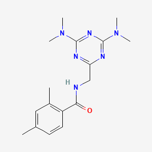 molecular formula C17H24N6O B6425237 N-{[4,6-bis(dimethylamino)-1,3,5-triazin-2-yl]methyl}-2,4-dimethylbenzamide CAS No. 2034354-06-6