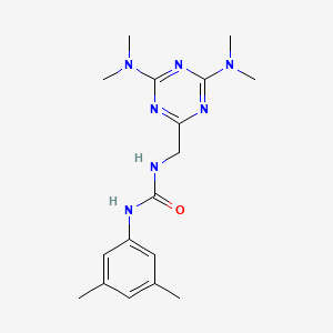 molecular formula C17H25N7O B6425242 3-{[4,6-bis(dimethylamino)-1,3,5-triazin-2-yl]methyl}-1-(3,5-dimethylphenyl)urea CAS No. 2034572-39-7