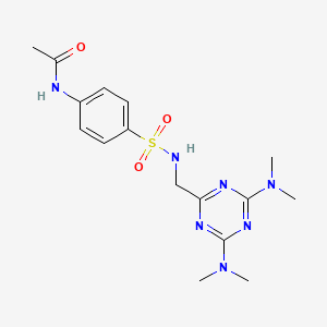 molecular formula C16H23N7O3S B6425246 N-[4-({[4,6-bis(dimethylamino)-1,3,5-triazin-2-yl]methyl}sulfamoyl)phenyl]acetamide CAS No. 2034572-46-6