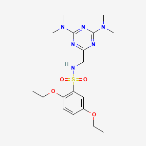 molecular formula C18H28N6O4S B6425248 N-{[4,6-bis(dimethylamino)-1,3,5-triazin-2-yl]methyl}-2,5-diethoxybenzene-1-sulfonamide CAS No. 2034517-78-5