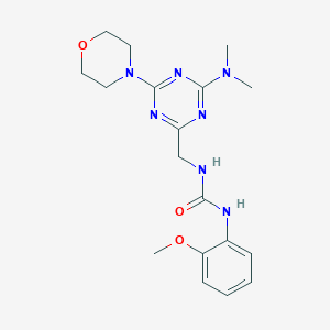 molecular formula C18H25N7O3 B6425254 3-{[4-(dimethylamino)-6-(morpholin-4-yl)-1,3,5-triazin-2-yl]methyl}-1-(2-methoxyphenyl)urea CAS No. 2034408-47-2