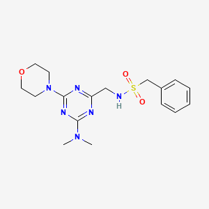 molecular formula C17H24N6O3S B6425260 N-{[4-(dimethylamino)-6-(morpholin-4-yl)-1,3,5-triazin-2-yl]methyl}-1-phenylmethanesulfonamide CAS No. 2034550-80-4