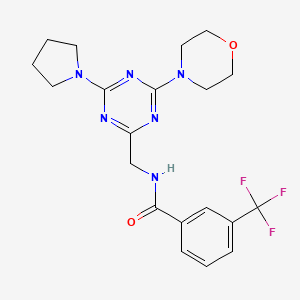 molecular formula C20H23F3N6O2 B6425264 N-{[4-(morpholin-4-yl)-6-(pyrrolidin-1-yl)-1,3,5-triazin-2-yl]methyl}-3-(trifluoromethyl)benzamide CAS No. 2034543-50-3