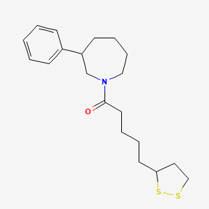 molecular formula C20H29NOS2 B6425288 5-(1,2-dithiolan-3-yl)-1-(3-phenylazepan-1-yl)pentan-1-one CAS No. 2034287-99-3