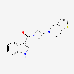 molecular formula C19H19N3OS B6425295 3-(3-{4H,5H,6H,7H-thieno[3,2-c]pyridin-5-yl}azetidine-1-carbonyl)-1H-indole CAS No. 2034428-25-4