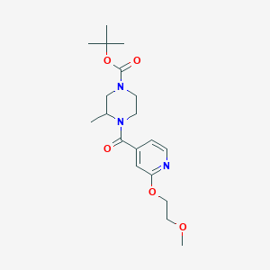 molecular formula C19H29N3O5 B6425306 tert-butyl 4-[2-(2-methoxyethoxy)pyridine-4-carbonyl]-3-methylpiperazine-1-carboxylate CAS No. 2034276-22-5