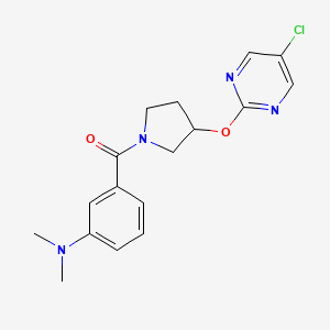 molecular formula C17H19ClN4O2 B6425344 3-{3-[(5-chloropyrimidin-2-yl)oxy]pyrrolidine-1-carbonyl}-N,N-dimethylaniline CAS No. 2034575-51-2