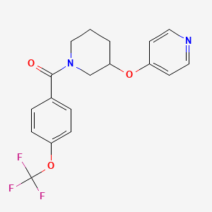 molecular formula C18H17F3N2O3 B6425369 4-({1-[4-(trifluoromethoxy)benzoyl]piperidin-3-yl}oxy)pyridine CAS No. 2034499-69-7