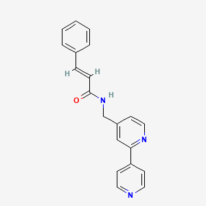 (2E)-N-({[2,4'-bipyridine]-4-yl}methyl)-3-phenylprop-2-enamide