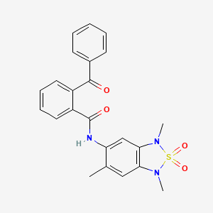 molecular formula C23H21N3O4S B6425413 2-benzoyl-N-(1,3,6-trimethyl-2,2-dioxo-1,3-dihydro-2lambda6,1,3-benzothiadiazol-5-yl)benzamide CAS No. 2034243-55-3