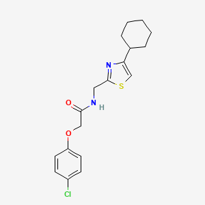 molecular formula C18H21ClN2O2S B6425424 2-(4-chlorophenoxy)-N-[(4-cyclohexyl-1,3-thiazol-2-yl)methyl]acetamide CAS No. 2034239-65-9
