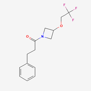 molecular formula C14H16F3NO2 B6425430 3-phenyl-1-[3-(2,2,2-trifluoroethoxy)azetidin-1-yl]propan-1-one CAS No. 2034261-01-1
