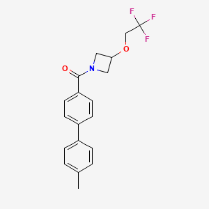 molecular formula C19H18F3NO2 B6425438 1-{4'-methyl-[1,1'-biphenyl]-4-carbonyl}-3-(2,2,2-trifluoroethoxy)azetidine CAS No. 2034246-32-5