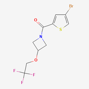 molecular formula C10H9BrF3NO2S B6425450 1-(4-bromothiophene-2-carbonyl)-3-(2,2,2-trifluoroethoxy)azetidine CAS No. 2034543-12-7