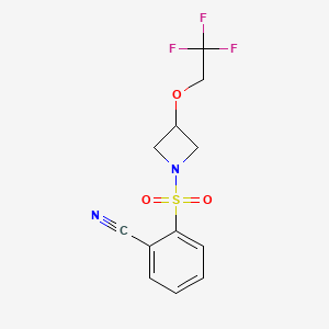 molecular formula C12H11F3N2O3S B6425451 2-{[3-(2,2,2-trifluoroethoxy)azetidin-1-yl]sulfonyl}benzonitrile CAS No. 2034543-42-3