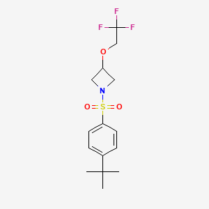 molecular formula C15H20F3NO3S B6425452 1-(4-tert-butylbenzenesulfonyl)-3-(2,2,2-trifluoroethoxy)azetidine CAS No. 2034247-10-2