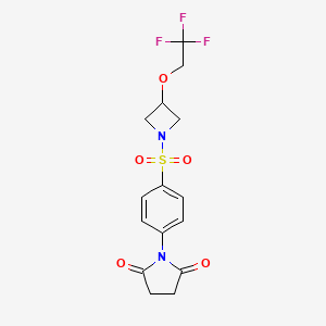 molecular formula C15H15F3N2O5S B6425458 1-(4-{[3-(2,2,2-trifluoroethoxy)azetidin-1-yl]sulfonyl}phenyl)pyrrolidine-2,5-dione CAS No. 2034543-53-6