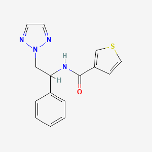 molecular formula C15H14N4OS B6425461 N-[1-phenyl-2-(2H-1,2,3-triazol-2-yl)ethyl]thiophene-3-carboxamide CAS No. 2034253-19-3