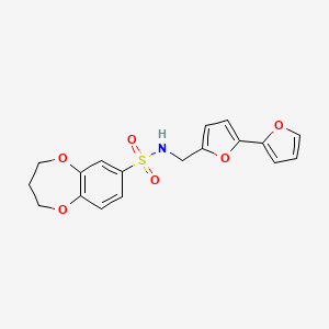 molecular formula C18H17NO6S B6425496 N-({[2,2'-bifuran]-5-yl}methyl)-3,4-dihydro-2H-1,5-benzodioxepine-7-sulfonamide CAS No. 2034564-79-7