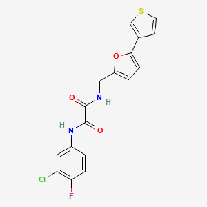 molecular formula C17H12ClFN2O3S B6425500 N'-(3-chloro-4-fluorophenyl)-N-{[5-(thiophen-3-yl)furan-2-yl]methyl}ethanediamide CAS No. 2034254-51-6