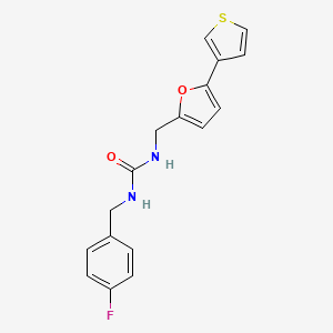 molecular formula C17H15FN2O2S B6425503 1-[(4-fluorophenyl)methyl]-3-{[5-(thiophen-3-yl)furan-2-yl]methyl}urea CAS No. 2034487-13-1