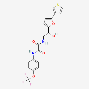 molecular formula C19H15F3N2O5S B6425506 N-{2-hydroxy-2-[5-(thiophen-3-yl)furan-2-yl]ethyl}-N'-[4-(trifluoromethoxy)phenyl]ethanediamide CAS No. 2034491-70-6