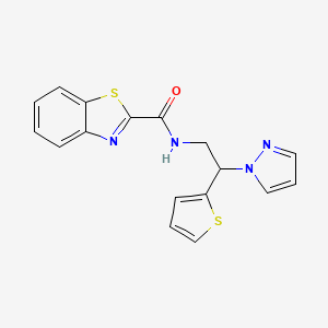 N-[2-(1H-pyrazol-1-yl)-2-(thiophen-2-yl)ethyl]-1,3-benzothiazole-2-carboxamide