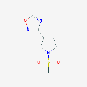 molecular formula C7H11N3O3S B6425542 3-(1-methanesulfonylpyrrolidin-3-yl)-1,2,4-oxadiazole CAS No. 2034286-76-3