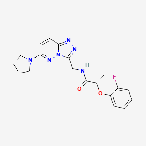 molecular formula C19H21FN6O2 B6425562 2-(2-fluorophenoxy)-N-{[6-(pyrrolidin-1-yl)-[1,2,4]triazolo[4,3-b]pyridazin-3-yl]methyl}propanamide CAS No. 2034600-72-9