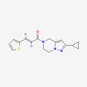 molecular formula C16H17N3OS B6425583 (2E)-1-{2-cyclopropyl-4H,5H,6H,7H-pyrazolo[1,5-a]pyrazin-5-yl}-3-(thiophen-2-yl)prop-2-en-1-one CAS No. 2035022-30-9