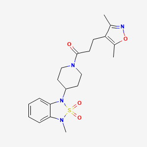molecular formula C20H26N4O4S B6425589 1-{1-[3-(3,5-dimethyl-1,2-oxazol-4-yl)propanoyl]piperidin-4-yl}-3-methyl-1,3-dihydro-2lambda6,1,3-benzothiadiazole-2,2-dione CAS No. 2034414-61-2