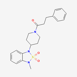 molecular formula C21H25N3O3S B6425592 1-methyl-3-[1-(3-phenylpropanoyl)piperidin-4-yl]-1,3-dihydro-2lambda6,1,3-benzothiadiazole-2,2-dione CAS No. 2034415-23-9