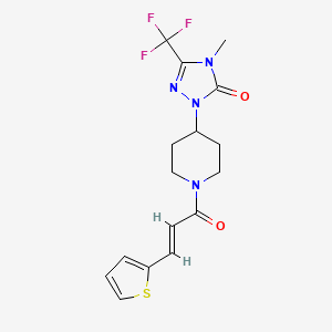 molecular formula C16H17F3N4O2S B6425606 4-methyl-1-{1-[(2E)-3-(thiophen-2-yl)prop-2-enoyl]piperidin-4-yl}-3-(trifluoromethyl)-4,5-dihydro-1H-1,2,4-triazol-5-one CAS No. 2035018-97-2