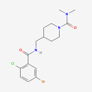 molecular formula C16H21BrClN3O2 B6425607 4-{[(5-bromo-2-chlorophenyl)formamido]methyl}-N,N-dimethylpiperidine-1-carboxamide CAS No. 2034358-45-5