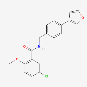 molecular formula C19H16ClNO3 B6425623 5-chloro-N-{[4-(furan-3-yl)phenyl]methyl}-2-methoxybenzamide CAS No. 2034297-17-9
