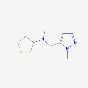 molecular formula C10H17N3S B6425660 N-methyl-N-[(1-methyl-1H-pyrazol-5-yl)methyl]thiolan-3-amine CAS No. 2034382-11-9